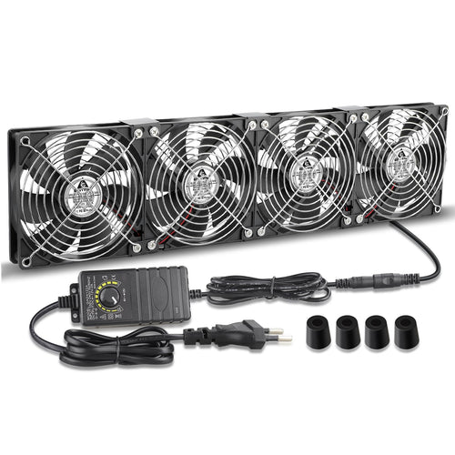 GDSTIME Doppellüfter 240mm 230V Gehäuselüfter - Regelbar Kugellager