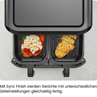 CHEFMAN Doppelkorb Heissluftfritteuse 5.6L Digital - Schwarz