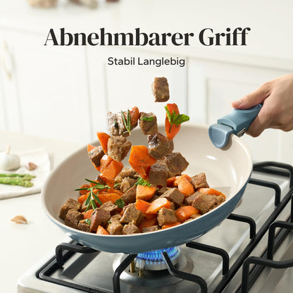 Redchef Pfannenset abnehmbarer Griff Induktion Keramik 6-teilig Blau