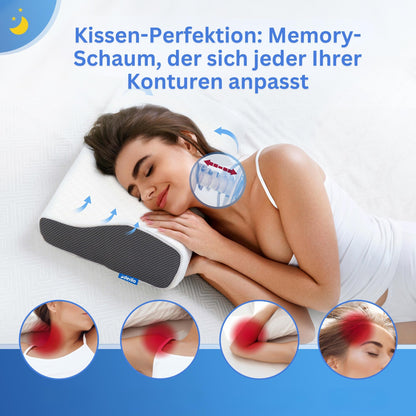 Derila Nackenkissen aus Memory Foam, Seitenschläferkissen Standard