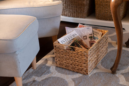 Decorasian Aufbewahrungskorb rechteckig Wasserhyazinthe 37cm 3er-Set