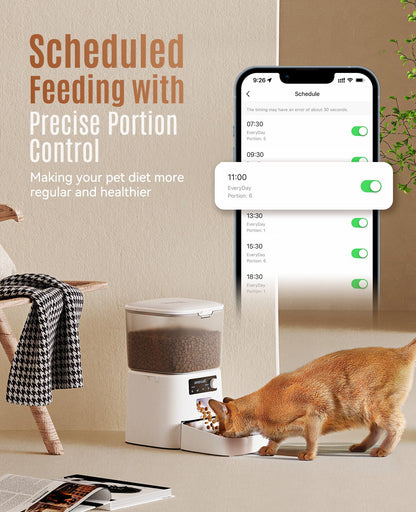 oneisall Futterautomat Katze WiFi 3,5 L, App-Steuerung, Edelstahlnapf
