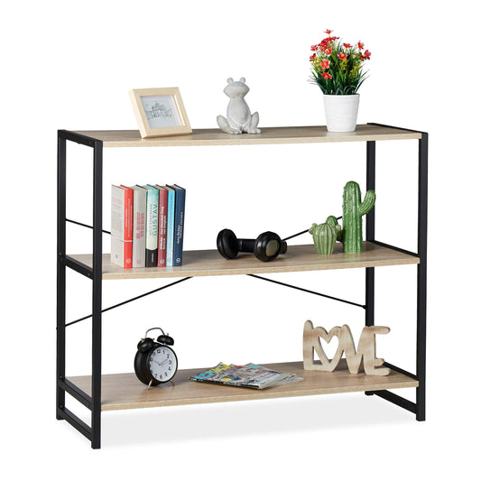 Relaxdays Standregal Industrie - Braun/Schwarz