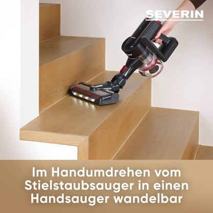 Severin HV 7168 Akku-Staubsauger 2in1 - Schwarz/Rot