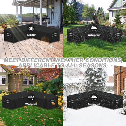 SIMPHAUS Gartenmöbel Abdeckung V-Form 420D Oxford wasserdicht 255x255