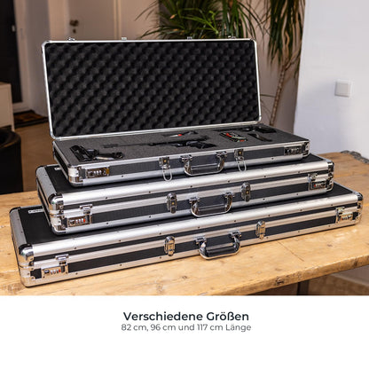 HMF Alu Waffenkoffer Langwaffen Schwarz – Rasterschaumstoff