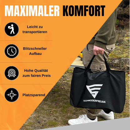 SCHNEIDERFREUDE Klappgrill 2.0 – höhenverstellbarer Holzkohlegrill
