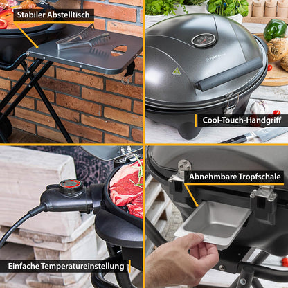 TZS First Austria Elektrogrill FA-5350-1 2 in 1 Tisch- & Standgrill