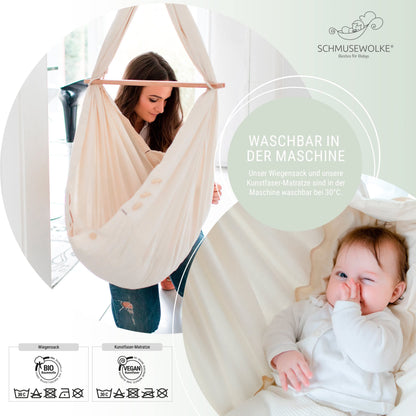 SCHMUSEWOLKE Federwiege Komplett-Set - Bio-Baumwolle