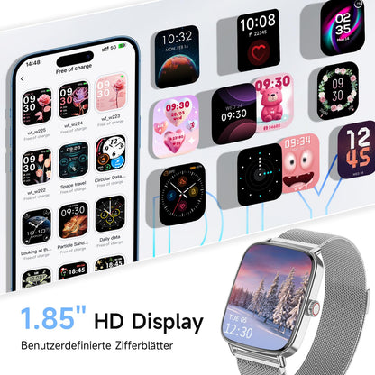 AEAC Smartwatch mit Telefonfunktion, 1,85-Zoll-HD, IP68 wasserdicht