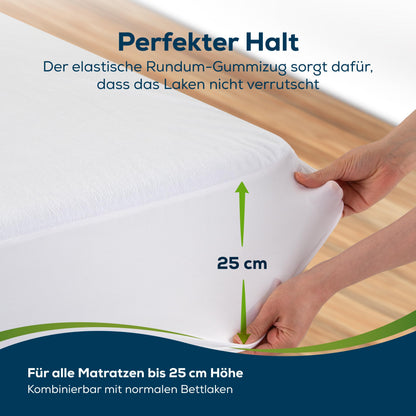 Sensalou wasserdichtes Spannbettlaken 140x200 cm, 2er-Pack