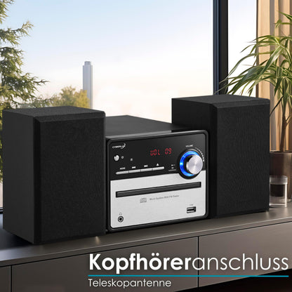 Cyberlux Mini HiFi Stereoanlage mit CD/MP3, USB und FM Radio