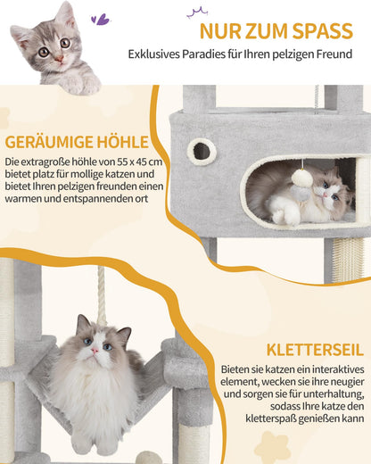 Hzuaneri Grosser Kratzbaum 178 cm – Hellgrau MS17818LG