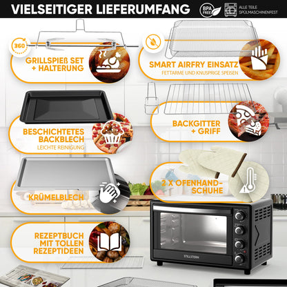 Stillstern CYCLONE PRO+ Minibackofen 35L mit Umluft & Airfryer