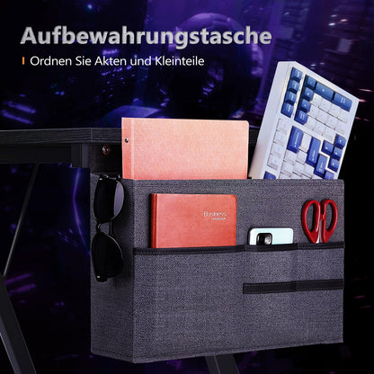 ODK Gaming Eckschreibtisch L-Form m. Monitorständer – Schwarz 127x127 cm