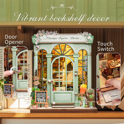 CUTEBEE Book Nook Kit Champs-Élysées Florist, 3D-Holzpuzzle, 199 Teile