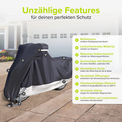 VELMIA Motorradabdeckung Extrem Hitzebeständig – Outdoor, Alle Jahreszeiten
