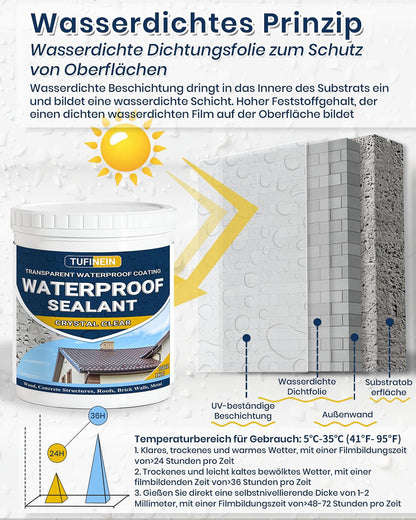 Tufinein Wasserdichte Beschichtung Transparent, Dichtmasse 2 kg