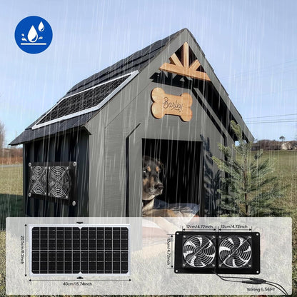 SUNYIMA Solar Ventilator 15W, wasserdichter Dual-Abluftventilator IP65