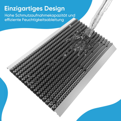 Premium Aluminium Schmutzfangmatte Bürsten - Grau 40x60 cm