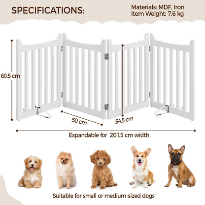 Yaheetech Hunde Absperrgitter faltbar – 4 Paneelen, Weiss