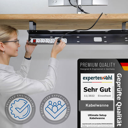 Ultimate Setup Schreibtisch Kabelwanne Kabelmanagement - Schwarz