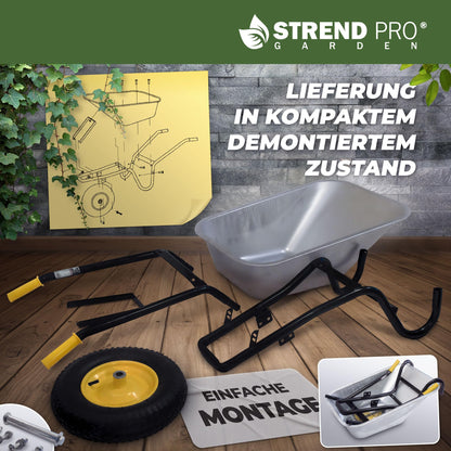 Schubkarre 85L Lufträder – Bauschubkarre 250kg Traglast