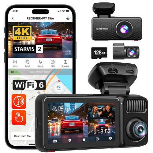 REDTIGER F17 Elite 4K 3 Kanal Dashcam Auto – STARVIS 2