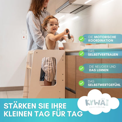 Kywai Lernturm Montessori Bambus höhenverstellbar - ab 1 Jahr