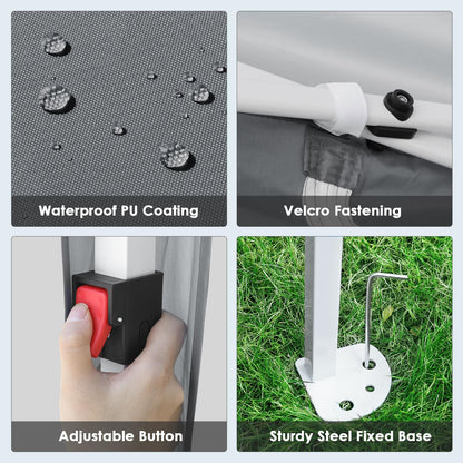 OutdoorPro Faltpavillon 3x3m – UV50+ Grau mit Seitenteilen