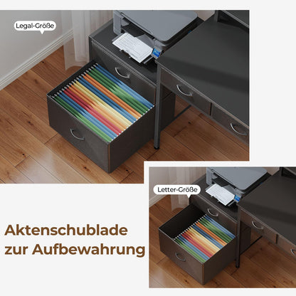 Rolanstar L-förmiger Schreibtisch reversibel mit Schubladen 163cm