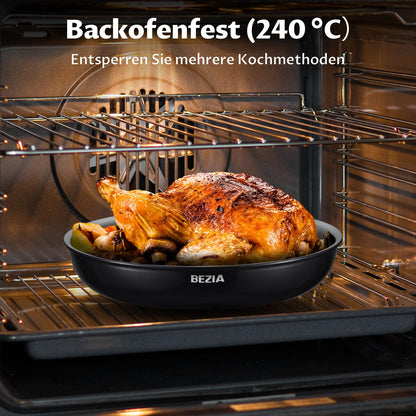 BEZIA Keramik-Pfannenset Induktion 10-teilig – abnehmbare Griffe