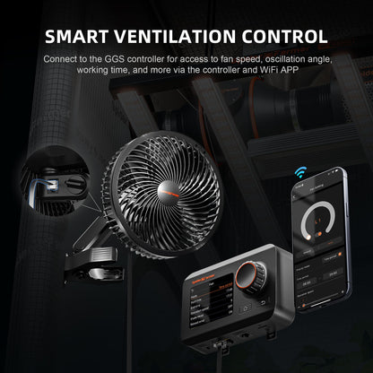 Spider Farmer Grow Ventilator mit Clip, EC-Motor, oszillierend, IP54