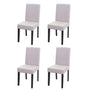 Mendler Littau Esszimmerstuhl 4er-Set - Creme-beige zum Sitzen am Esstisch.