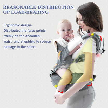 Bellababy Babytrage ergonomisch für Neugeborene und Kleinkinder Grau