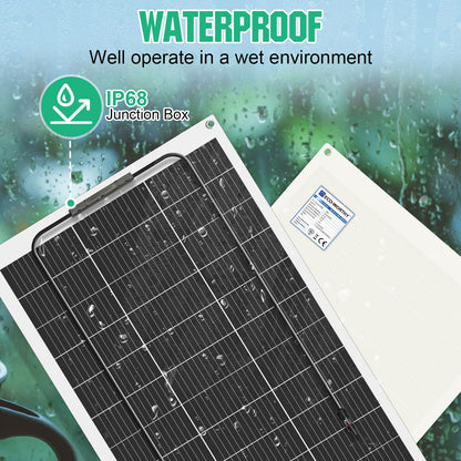 ECO-WORTHY 130W 12V Flexibles Solarpanel - Monokristallin