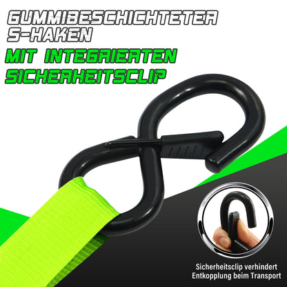 STARLEAPARTS Automatik Spanngurt Set, einziehbar, 4 Stück, Grün