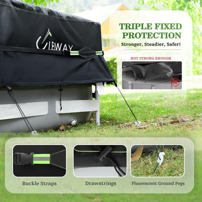 UIRWAY 640 cm Poolabdeckung 420D Winterabdeckung - Oberirdisch