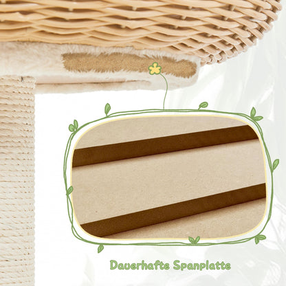 Yaheetech Katzenkratzbaum 75 cm Beige – für grosse Katzen