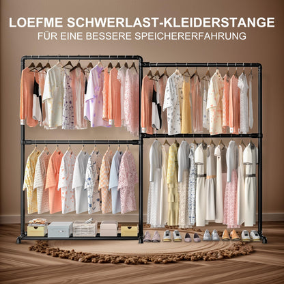 LOEFME Schwerlast Kleiderständer – Klappbar & Freistehend