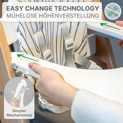 ZWERGHELD® Kinderhochstuhl ZS3 Set mitwachsend - Natur