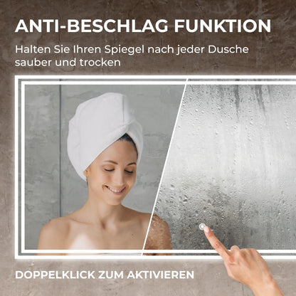 BR Bringer LED Badezimmerspiegel 120x60 cm – Dimmbar, Anti-Beschlag