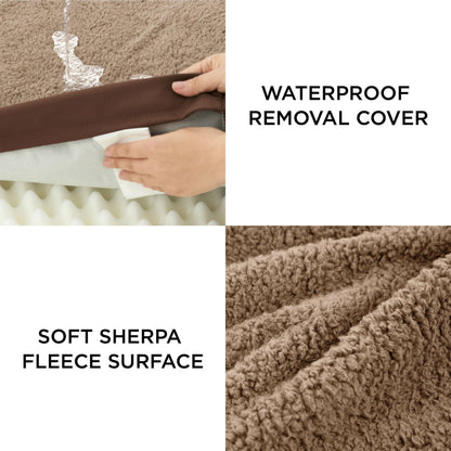 Bedsure orthopädisches Hundebett für grosse Hunde, 112x81cm, braun