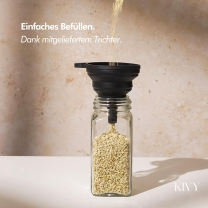 KIVY Gewürzregal Set – 24 Gläser, verstellbar für Schubladen