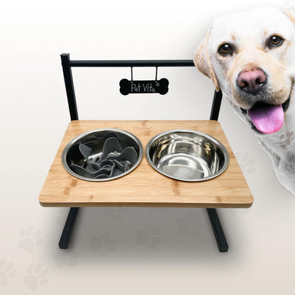 PetVita ALLinONE Hundebar – erhöhter Hundenapf, höhenverstellbar