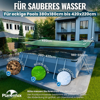 Planenfux Poolabdeckung rechteckig 400x200 cm - Sommer & Winter