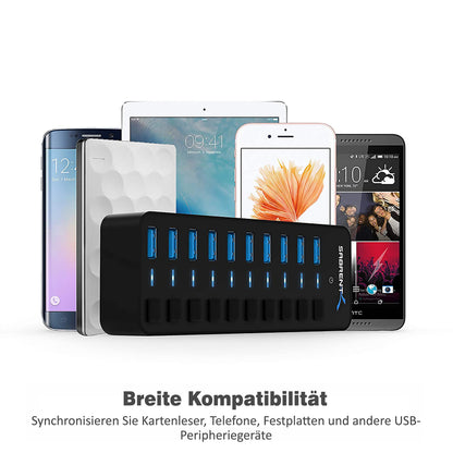 Sabrent HB-BU10 USB 3.0 Hub aktiv mit 10 Ports und 60W Netzteil