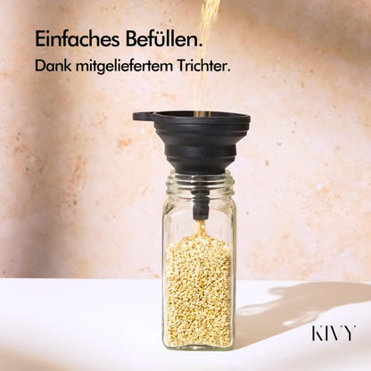 KIVY Gewürzgläser mit Streueinsatz, 24er Set, 120 ml, luftdicht