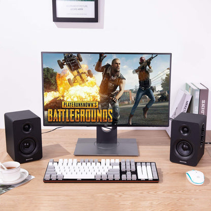 Sanyun SW208 3 Zoll Aktive Bluetooth Regallautsprecher - Schwarz