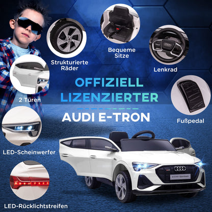 HOMCOM Audi E-tron 12V Kinder Elektroauto – Weiss